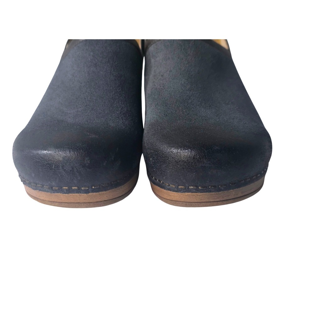 Dansko Women's Brenna Slip-On Clog Soft Black Burnished Suede Sz 36 Navy Blue - Picture 5 of 12